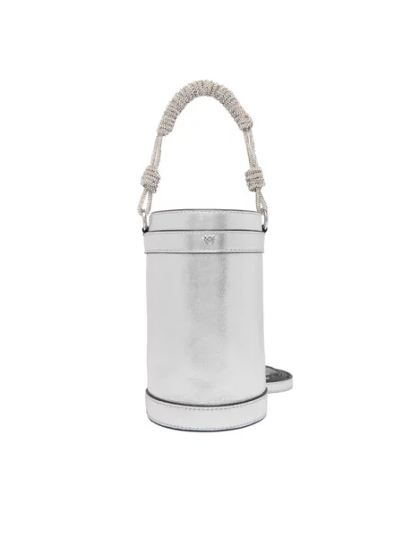 Τσάντα PINKO Mini Bucket Manico PLTT Ασημί