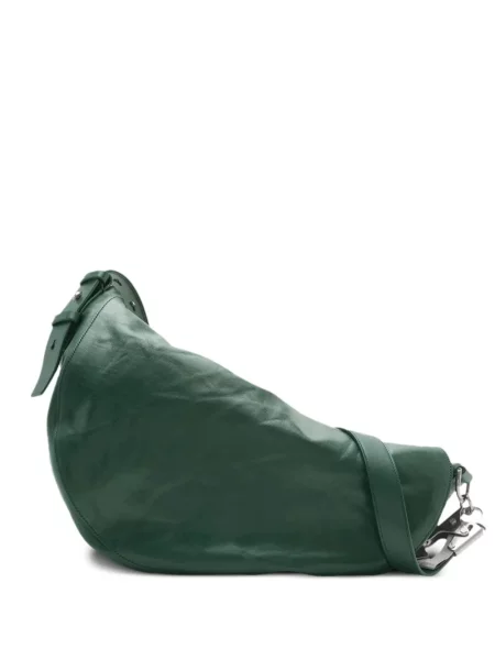Kožená kožená taška Burberry zelená