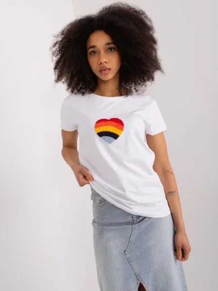 Haftowana koszulka Fashionhunters biała