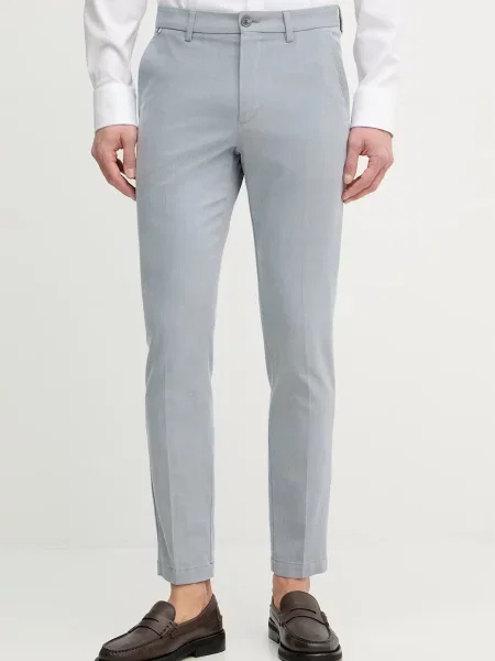 BOSS slim fit kalhoty s bavlnou modré