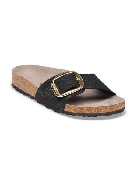 Birkenstock Șlapi Madrid Big Buckle | piele întoarsă | narrow fit negru
