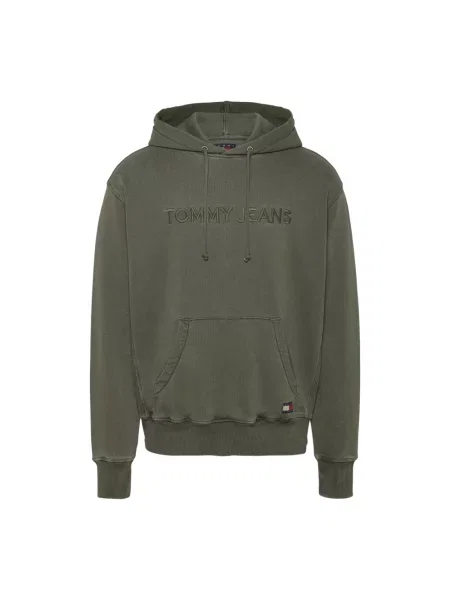 Bluza z kapturem Tommy Jeans zielona