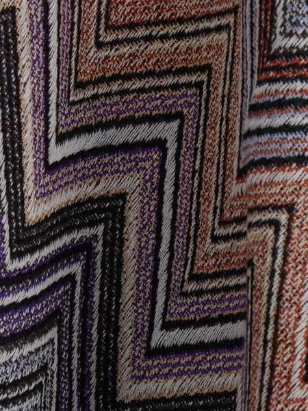 Poncho Missoni cu franjuri tricotate gri