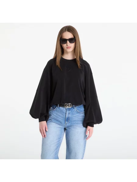 Суитшърт Guess Jeans Cn Mini 4G Logo Sweatshirt Jet Black S черно