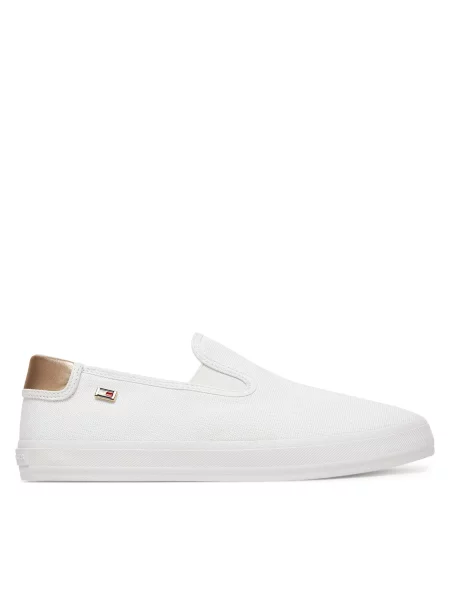 Tommy Hilfiger Tenis superge Vulc Canvas Slip-On Sneaker bela