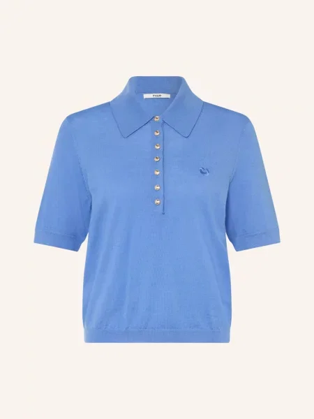 Maje Koszulka Polo Z Dzianiny blau niebieska
