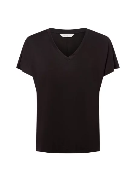 T-shirt z dekoltem w serek model ‘Fenya’ Msch Copenhagen czarna