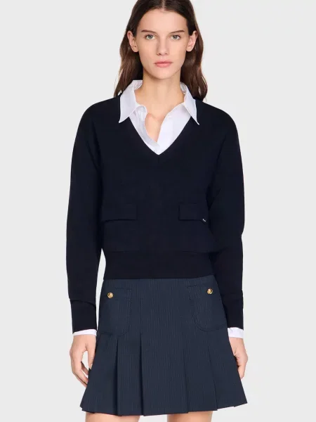 Вовняний светр Sandro синій