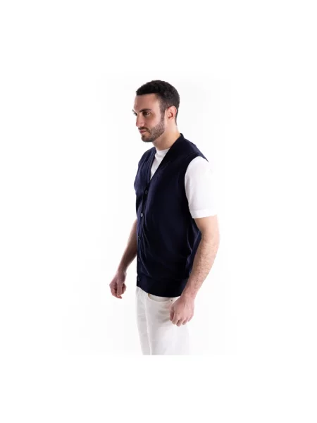 Dzianinowy sweter Paolo Pecora niebieski