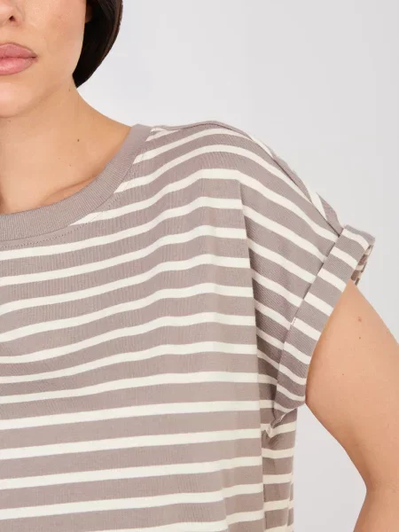 Tricou Sublevel cu dungi alb