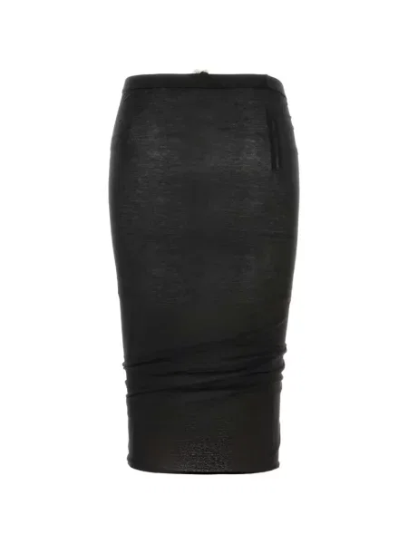 Fustă Rick Owens Drkshdw cu volane cu cordon negru