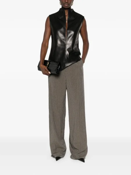 Pantaloni Balenciaga în carouri maro