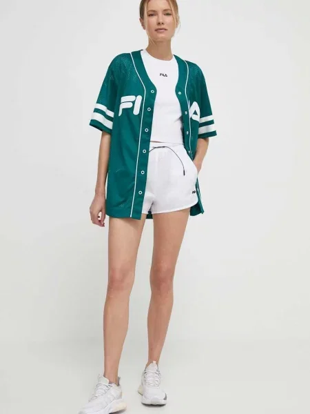 Fila szorty Limassol wzorzyste high waist biały
