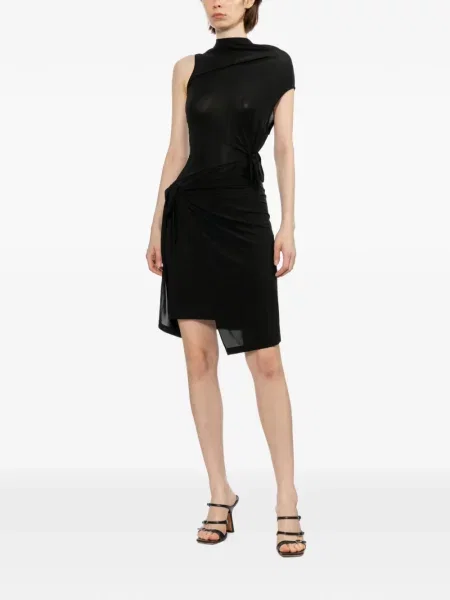 Rochie Helmut Lang asimetrică drapată negru