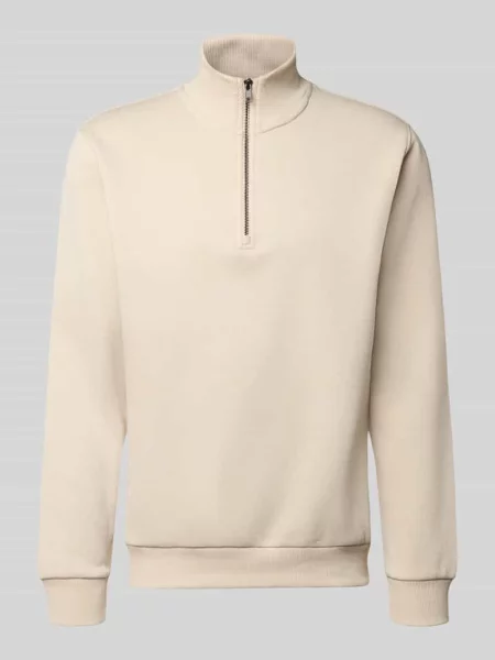 Bluza o kroju regular fit z zapinanym kołnierzem model ‘Bradley’ Jack & Jones beżowa