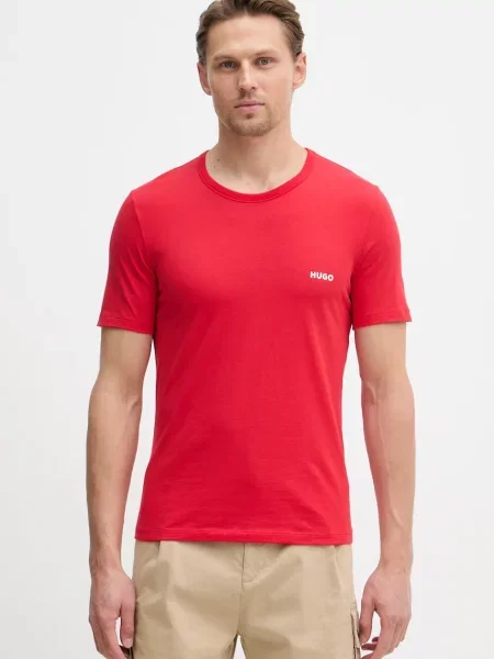 HUGO kratka majica T-SHIRT RN TRIPLET P paket 3 kosov rdeča