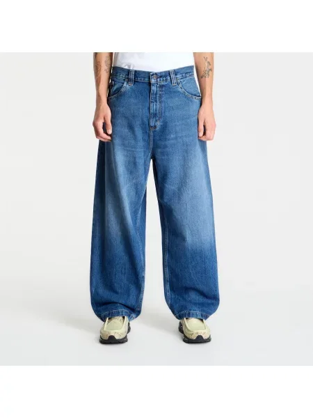 Blugi Carhartt WIP Brandon Pant Blue Marble Used Wash XL albastru