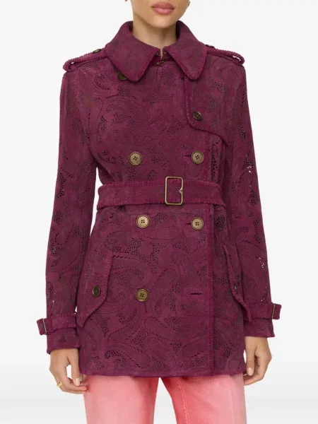 Μικρός καμπαρντίνα Burberry σουέτ paisley μωβ