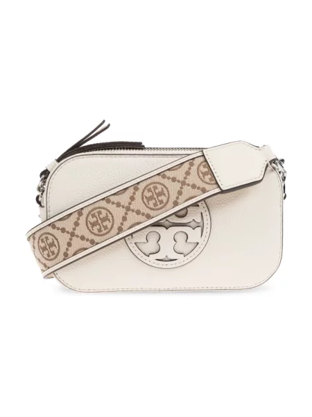 Torebka crossbody Tory Burch skórzana biznesowa beżowa
