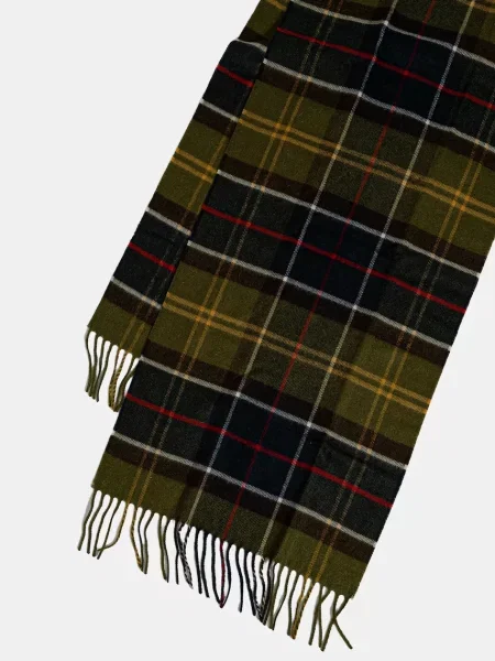 Шарф з домішкою вовни Barbour візерунок зелений