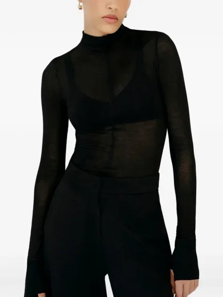 Lung top Marcella negru