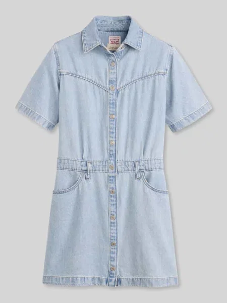 Sukienka jeansowa o kroju regular fit z czystej bawełny Levi's niebieska