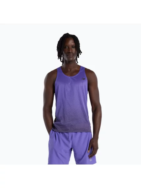 Мъжка тениска за бягане New Balance Viz-Tech Singlet electric purple виолетово