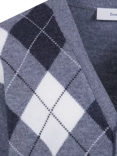 Μάλλινη ζακέτα Dunst argyle γκρι
