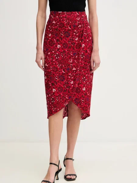 Pepe Jeans szoknya CLAU midi egyenes piros