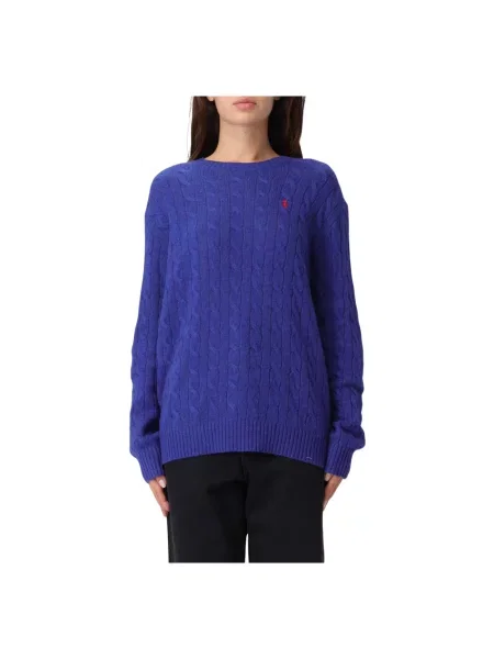 Sweter wełniany z mieszanki wełny lana i kaszmiru Polo Ralph Lauren niebieski