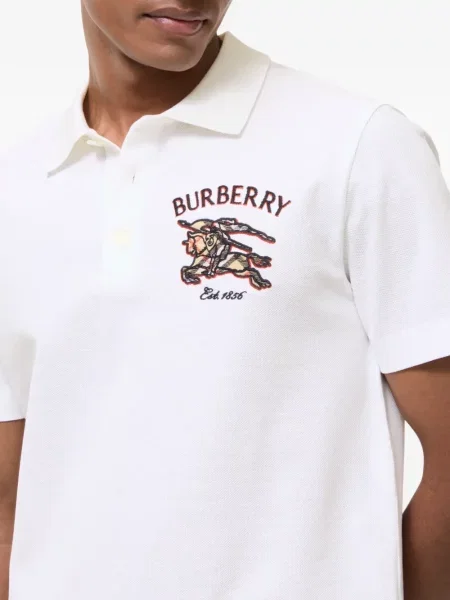 Καρό polo Burberry λευκό