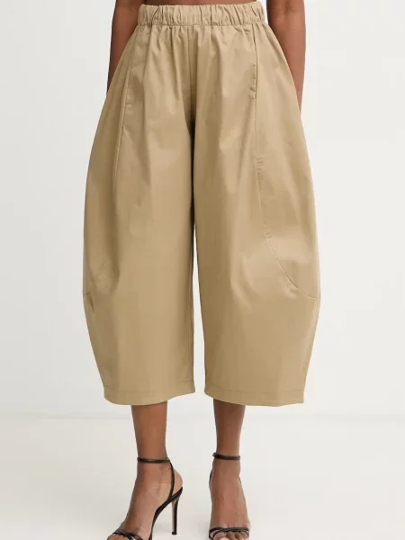 Haveone spodnie z lyocellem beżowe