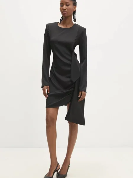 Answear Lab sukienka mini rozkloszowana czarny