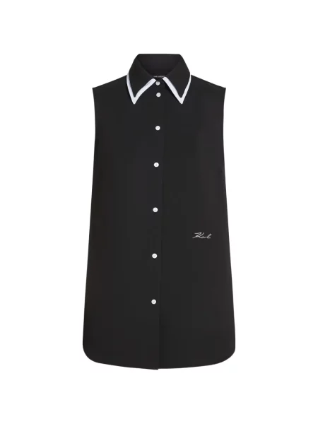 Bluză Karl Lagerfeld fără mâneci negru