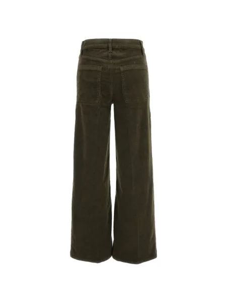 Pantaloni palazzo Frame de catifea cord verde