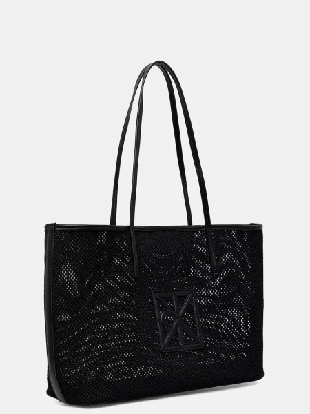 Calvin Klein Geantă Emblem Mesh Tote negru