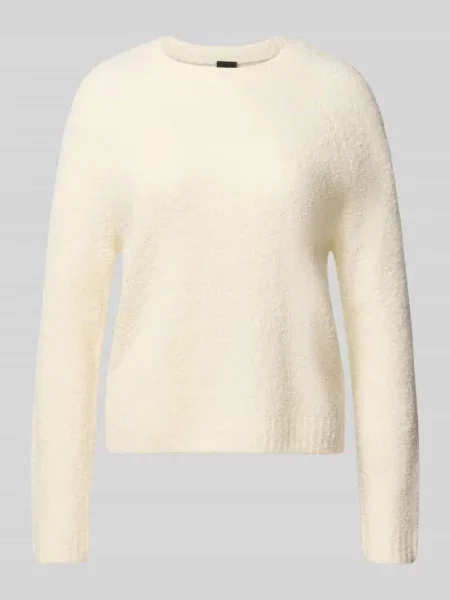 Sweter o kroju relaxed fit z mieszanki żywej wełny i kaszmiru model Febisana' Boss biały