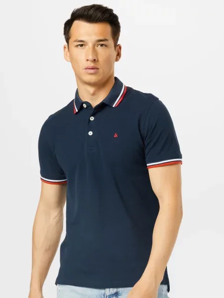Polo majica Jack & Jones s kratkimi rokavi modra