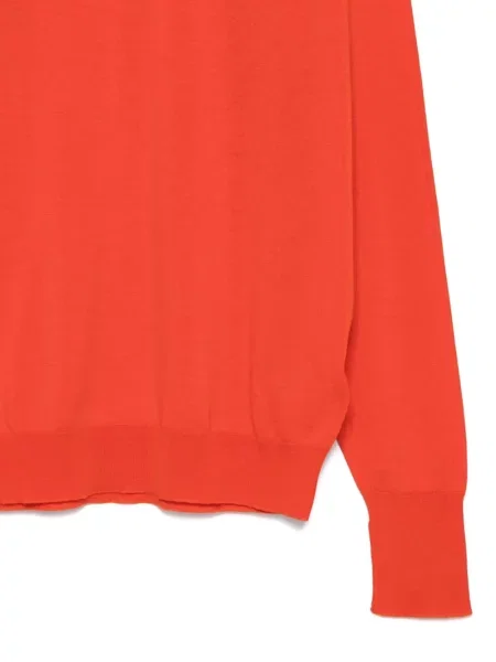 Pulover John Smedley cu decolteu rotund portocaliu