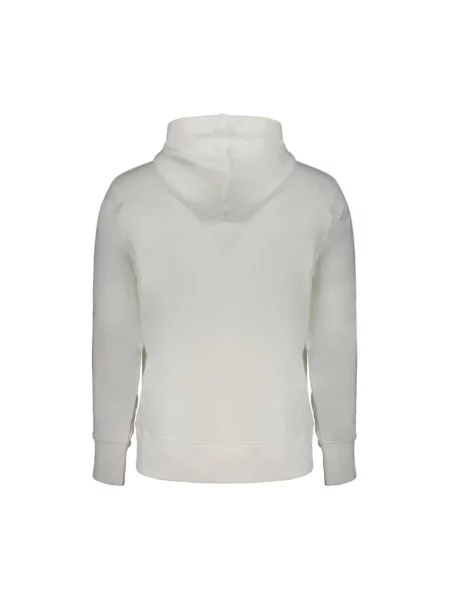 Bluza z kapturem Calvin Klein z nadrukiem biała