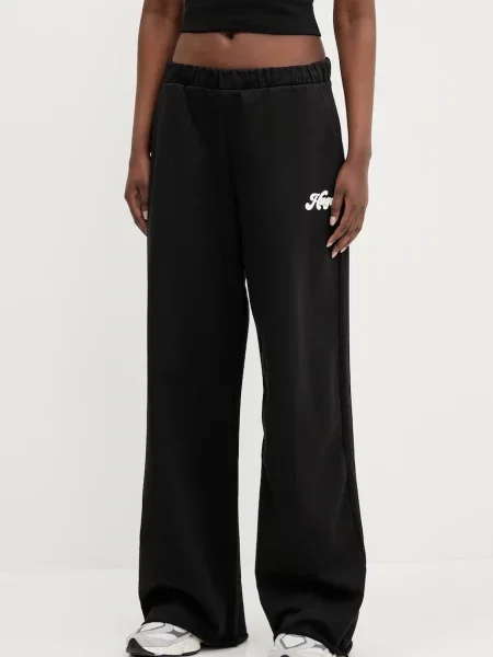 HUGO pantaloni de trening cu imprimeu negru