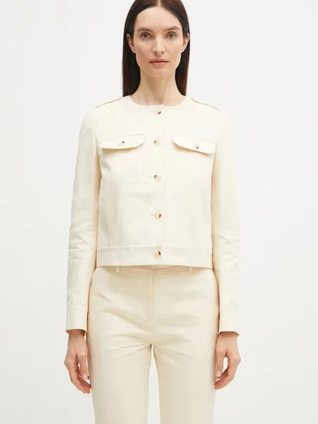 Kenzo kurtka z domieszką lnu przejściowa beżowy