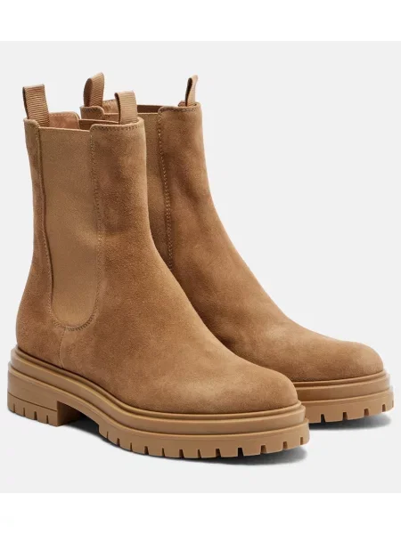 Chelsea gležnjarji Gianvito Rossi iz semiša bež