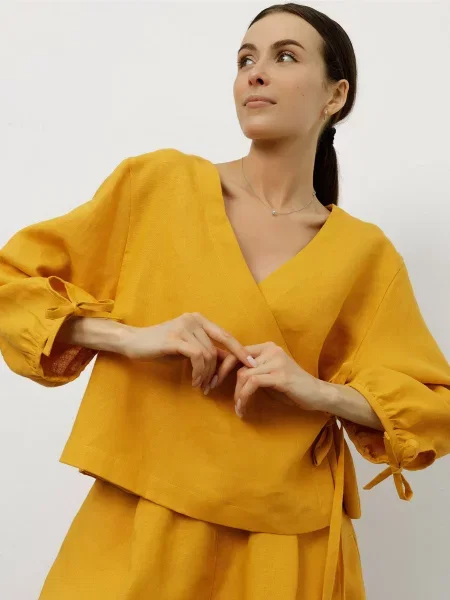 HARVEST Sunset Блуза Льон/віскоза коричневий