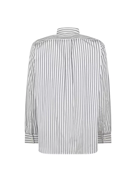 Koszula Comme Des Garcons w paski z paskiem biała