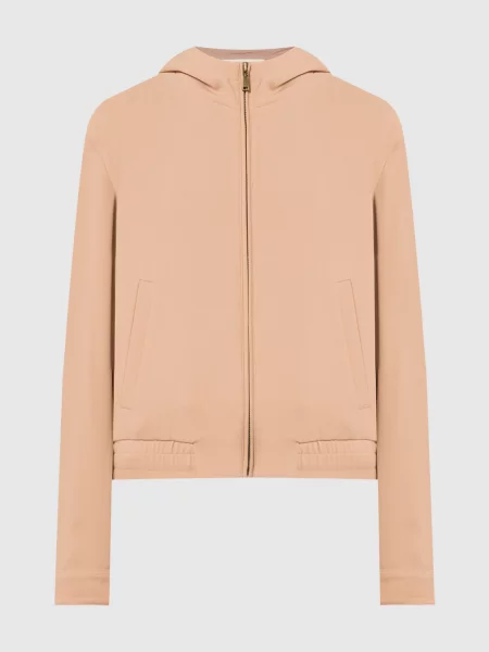 Бомбер з мереживом макраме Twinset бежевий