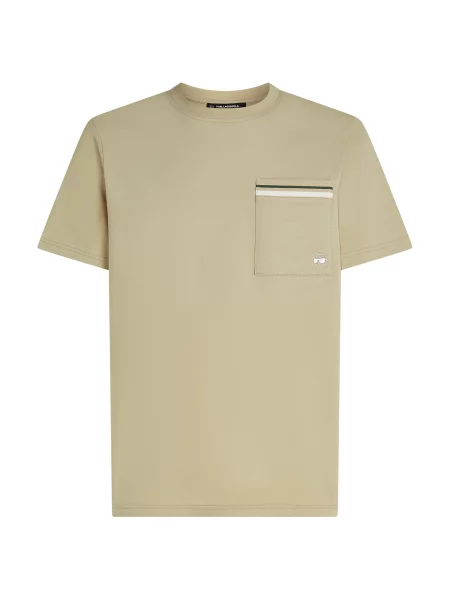Karl Lagerfeld Tricou nisipiu / verde închis alb