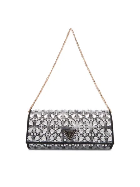 Guess Kabelka Elsie Mini strieborná