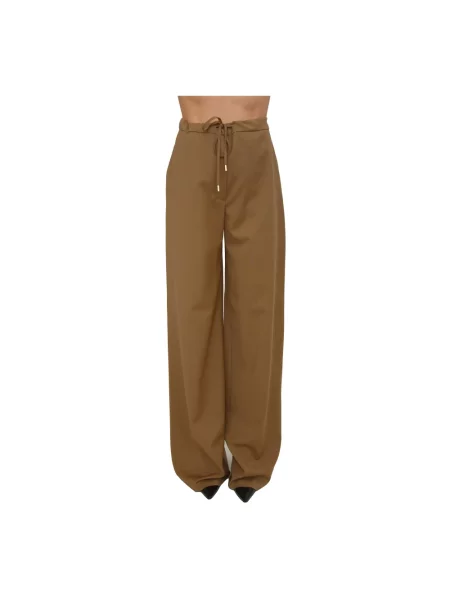 Spodnie Max Mara Studio wełniane brązowe