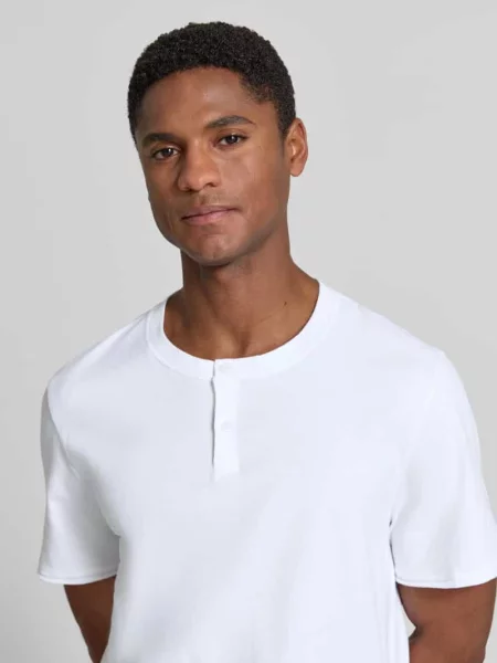 T-shirt z krótką listwą guzikową model ENIL' Drykorn biała